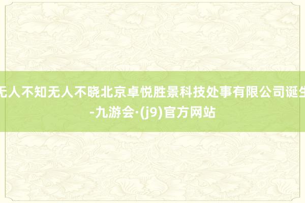 无人不知无人不晓北京卓悦胜景科技处事有限公司诞生-九游会·(j9)官方网站